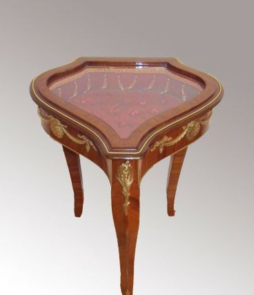 VITRINE UNE MANGE PORTE EN BOIS MARQUETTE STYLE LOUIS XV