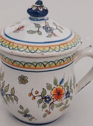 Pot à crème en faïence signé FOURMAINTRAUX COURQUIN du xixè