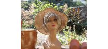 CAPELINE CHAPEAU VINTAGE RETRO PAILLE T 57 QUASI NEUF
