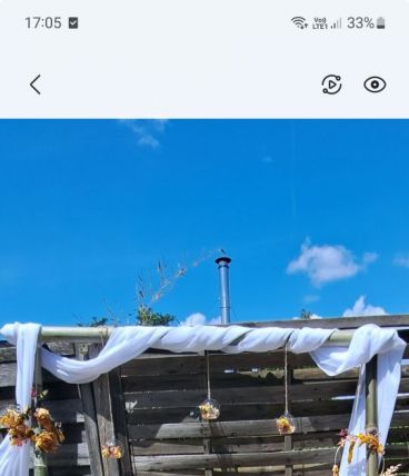 Arche mariage en bambou avec ornement en fleurs séchées 