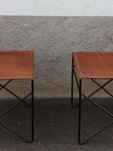 Paire de chaises en cuir