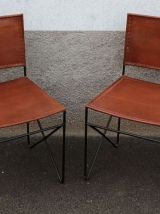 Paire de chaises en cuir
