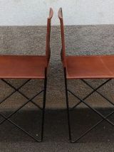 Paire de chaises en cuir