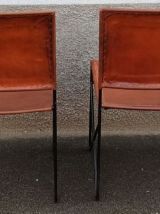 Paire de chaises en cuir