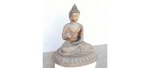Statue de bouddha assis en bronze.