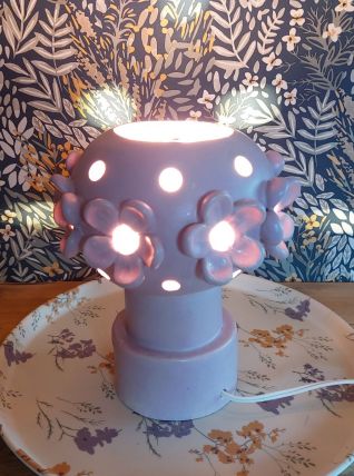 Lampe vintage années 70 en grès émaillé