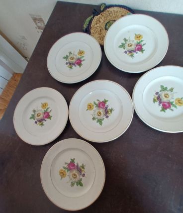 6 assiettes plates an50 Badonviller