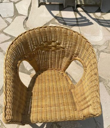 Fauteuil en rotin enfant