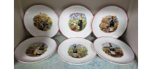 12 assiettes à Fromage Décor Vin Moulin des Loups