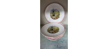 12 assiettes à Fromage Décor Vin Moulin des Loups