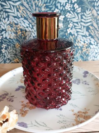 Carafe en verre à facettes vintage
