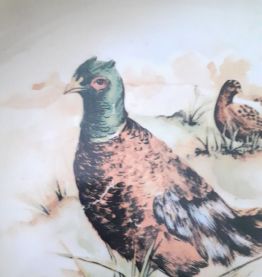 Plat Figurant Deux Faisans. Ceramica Castellania. Made In It