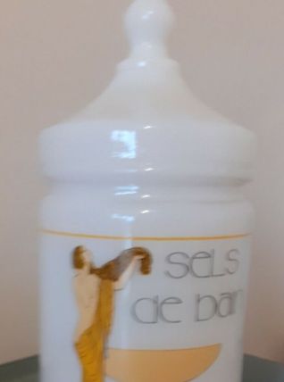 Pot En Opaline. " Sels De Bains " Années 50/ 60. Vintage.