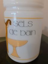 Pot En Opaline. " Sels De Bains " Années 50/ 60. Vintage.