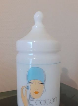 Pot En Opaline. " Coton". Annees 650/60. Vintage.