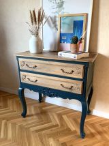 Commode vintage en noyer massif rénovée