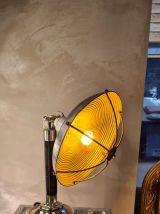 lampe d atelier  en alu et fonte, nicklé 1930 a 40   ,,,45x2