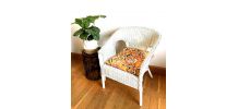 Fauteuil en rotin blanc vintage 