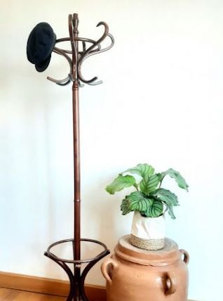 Porte manteau perroquet de bistrot en bois courbé