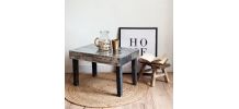 Table bout de canapé vintage industriel