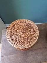 Paire de poufs en jonc de mer