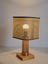 Lampe de chevet bois et cannage 