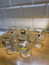 Verres chiens Vintage