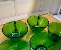 Tasses Vereco verte Vintage