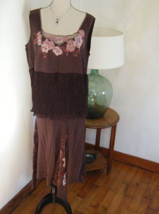 Ensemble en soie Laura Ashley  42-44 Vintage