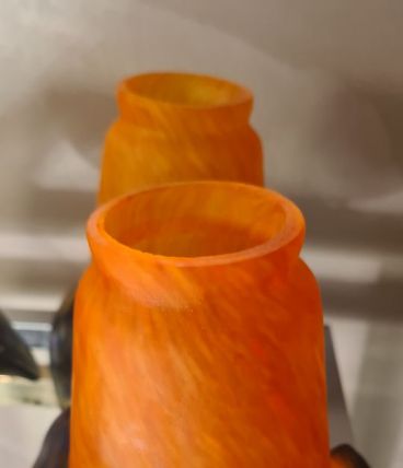   1 Tulipe Art Deco en Pate De verre pour lampe lustre  du s