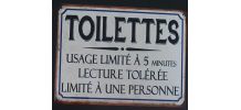 Plaque métal Toilettes 