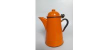 Cafetière émaillée oranges vintage 70" des années seventies