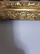 Miroir Antique 19ème bois sculpté dorure d'époque à restauré