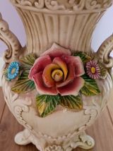 VASE ITALIEN BARBOTTINE PORCELAINE DE CAPODIMONTE