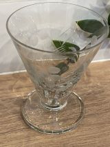 Set de 4 verres à vin blanc en verre gravé