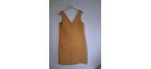 Robe en jean coupe trapeze jaune cumin femme taille34 XS