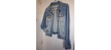 Veste blouson en jean courte cintree bleu claire femme T36 