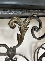 Console louis XV fer et ardoise