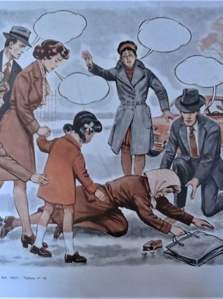 Affiche scolaire le language spontané 15-16 1973 édition mdi