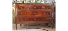 Commode louis XVI acajou plateau marbre
