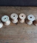 Lot de 6 bobines de fil en bois