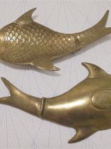 Paire de poissons en laiton