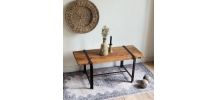 Table basse bois et métal vintage