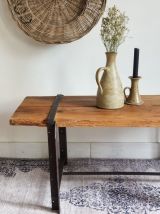 Table basse bois et métal vintage