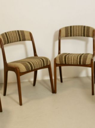  Paire de  chaises gondole Baumann année 60 restaurées. Réf.