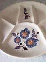 6 assiettes à fondue faïence de St Amand modèle Sologne