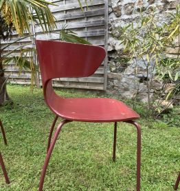 LOT DE 4 CHAISES VINTAGE style "HERMAN"