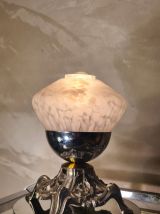lampe de table 1920  avec  abat jour clichy blanc 21x14  tre