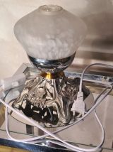 lampe de table 1920  avec  abat jour clichy blanc 21x14  tre