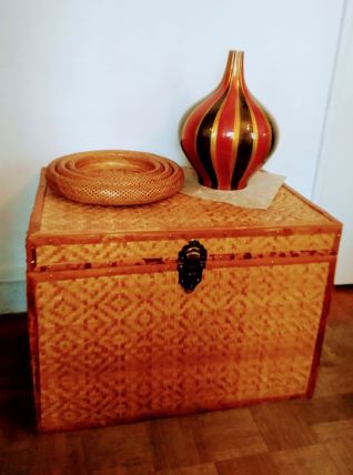 Vintage grande coffre, malle, table bas